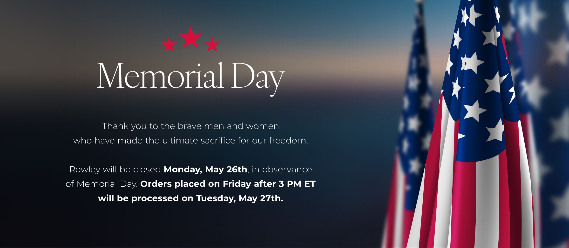 Memorial Day Closure
