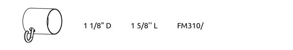 Finial Wall Mount Adaptor Dimensions