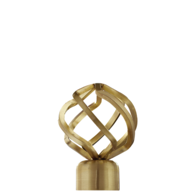 1 1/8" Bird Cage Finial, Brushed Brass
