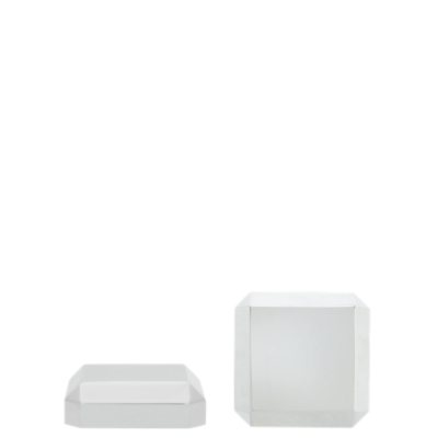 1 1/8" Faceted Square End Cap /CH