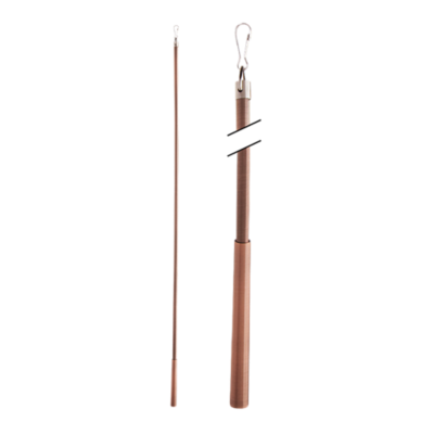 Metal Baton with Steel Clip, Antique Copper