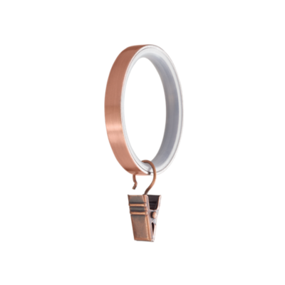 1 1/8" Ring with Clip, Antique Copper