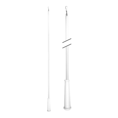 36" Baton with Steel Clip /WH