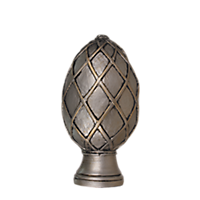 1 3/8" Basket Weave Egg Finial /MS