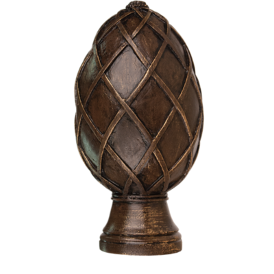 3" Basket Weave Egg Finial /OWG