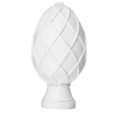 3" Basket Weave Egg Finial /WH