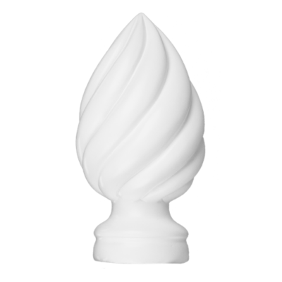 3" Swirl Finial /WH