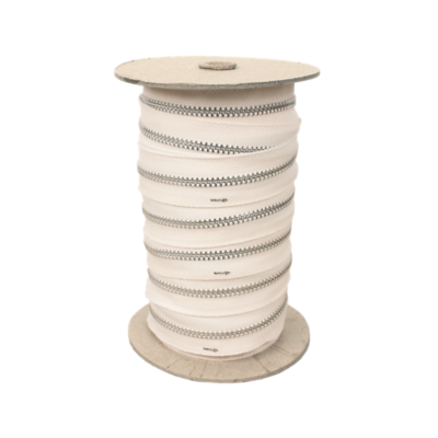 Aluminum Zipper, White 25 yards