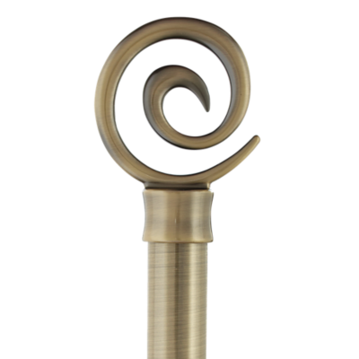 1 1/8" Swirl Finial, Antique Brass
