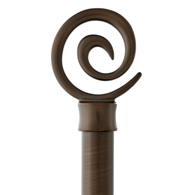1 1/8" Swirl Finial, Brushed Bronze