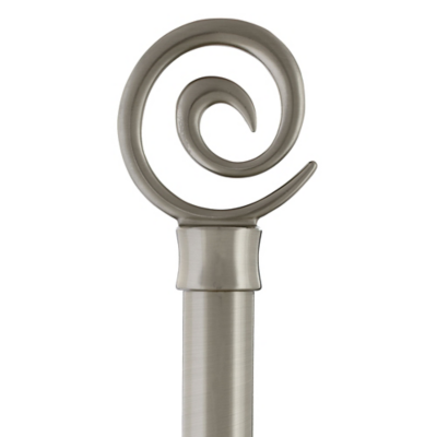 1 1/8" Swirl Finial, Brushed Nickel