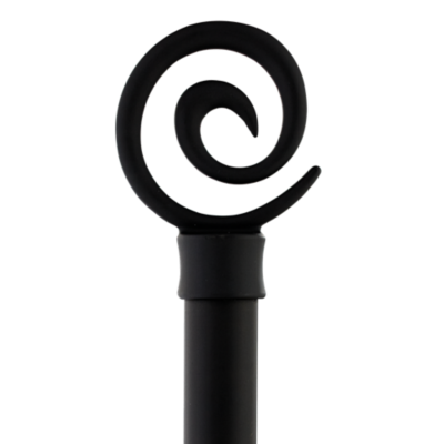 1 1/8" Swirl Finial, Matte Black