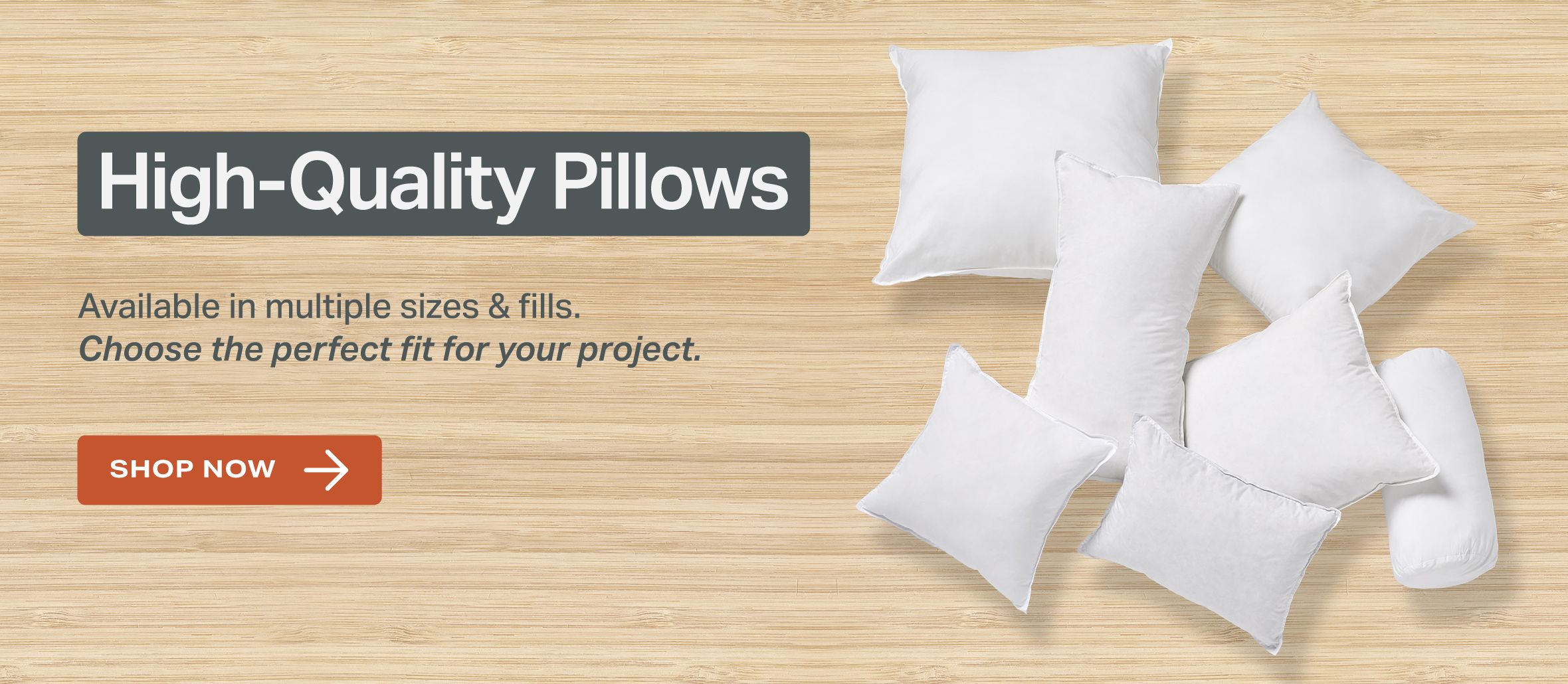 Shop high-quality pillow inserts available in multiple sizes and fills.