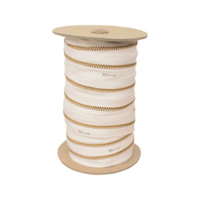 #4.5 Brass Zipper Chain, Ivory, 25 yd