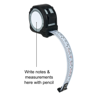 Flexible measuring tape with locking feature Vector Image