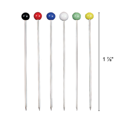 Glass Head Pins Size 22 - Assorted Colors - MyNotions