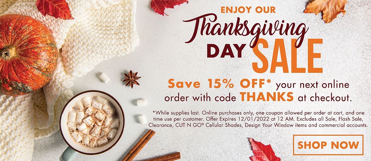 Thanksgiving Day Sale Save 15%