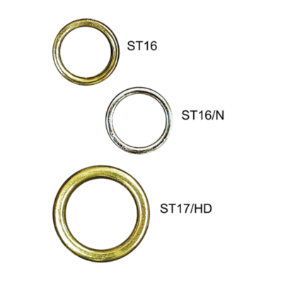 Ring made of steel - band with circles and lines, obliquely cut edges