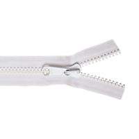 Molded Tooth Zippers, #5, White
