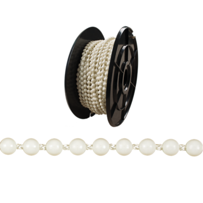 10 Plastic Bead Chain 200 Yd Roll, Off White Rowley Rowley