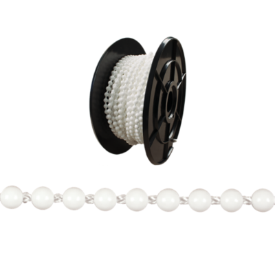 #10 Plastic Bead Chain 25 Yd Roll, White