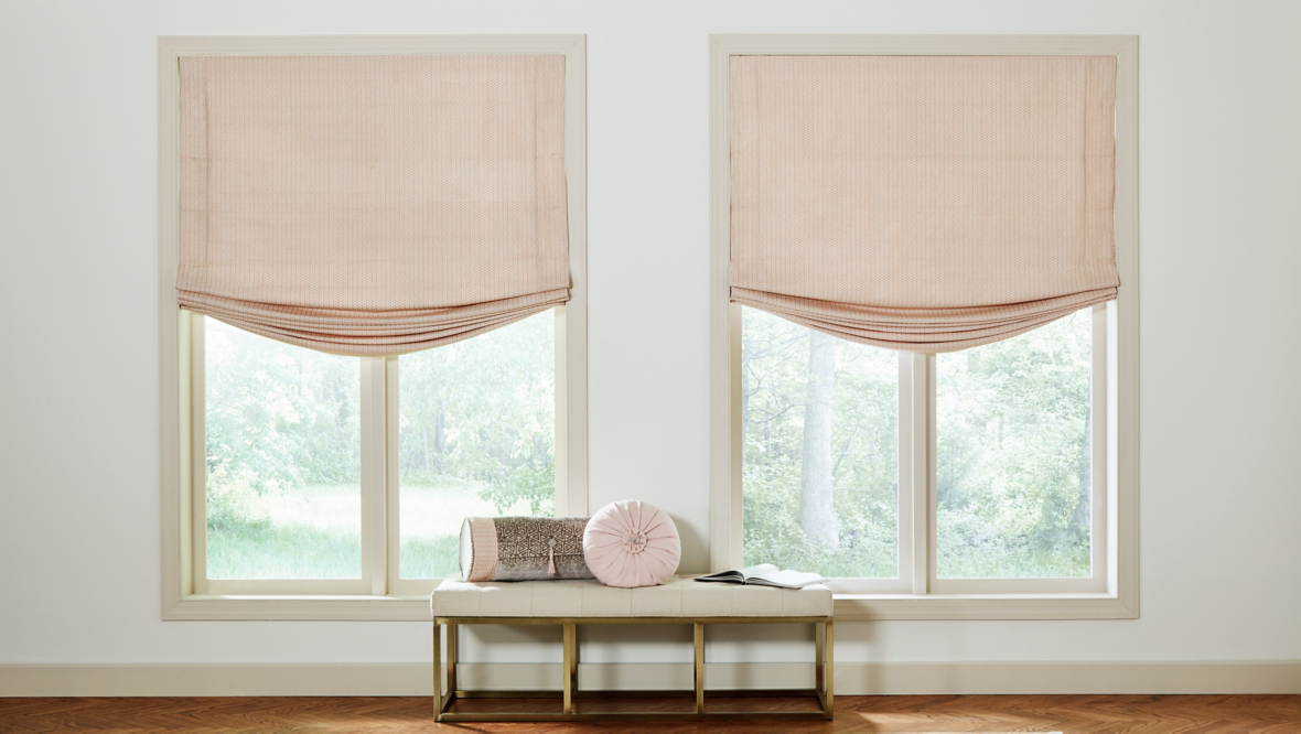 Serene Bedroom | RTEC Automation® Relaxed Roman Shades