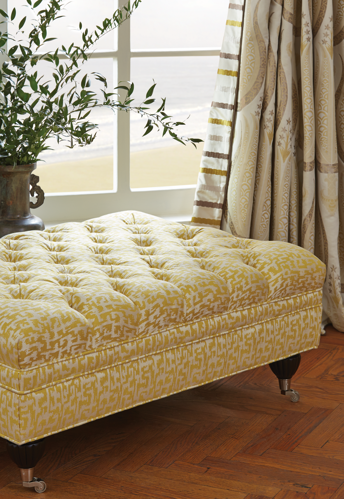 Chic Living Room - Tufted Ottoman