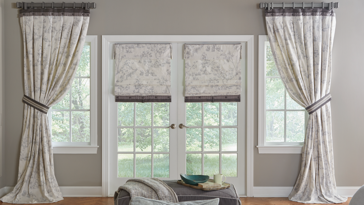 Classically Inspired Living Room | Window Treatments