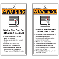Safety Warning Tag - Accessible Operating Cord Warning Tag