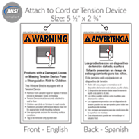 Tension Device Warning Tag